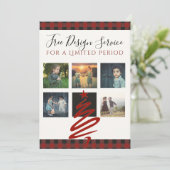 GRATIS kerstKaart nodigt ontwerpservice uit (Staand voorkant)