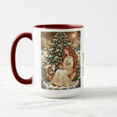 Gratis Kerstkat Winter Juffrouw Kunstmok Mok (Links)