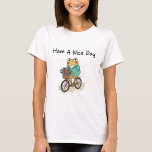 Gratis kikker fietsend illustratie t-shirt