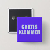 Gratis Klemmer Vierkante Button 5,1 Cm (Voorkant /achterkant)