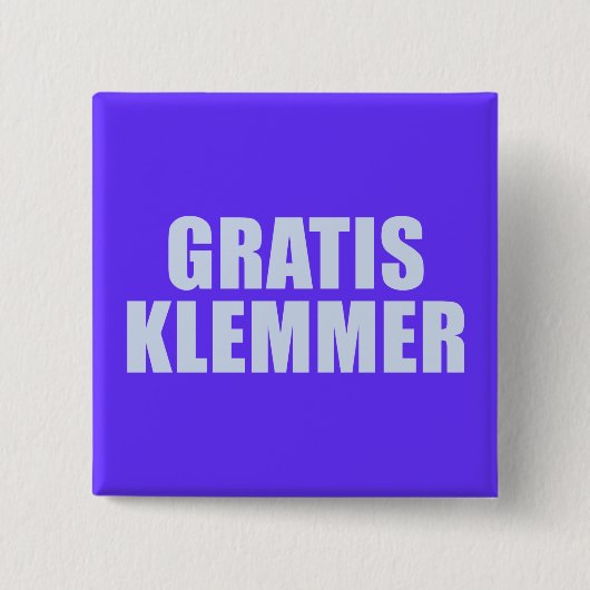 Gratis Klemmer Vierkante Button 5,1 Cm (Voorkant)