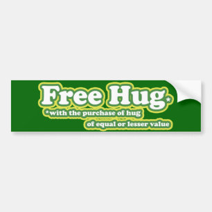 Gratis knuffel parodie bumpersticker