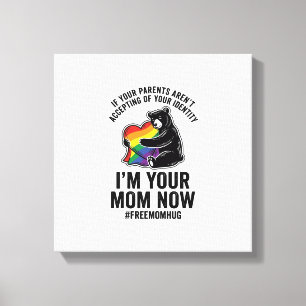 Gratis knuffel van mama beer trots vintage T-shirt Canvas Afdruk