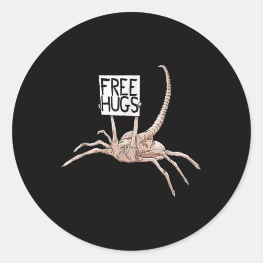 Gratis Knuffels Alien  Design voor Mannen Vrouwen  Ronde Sticker (Voorkant)