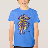 Gratis Knuffels Alien (voor- en achterkant) Tri-Blend Shirt (Voorkant)