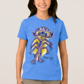 Gratis Knuffels Alien (voor- en achterkant) Tri-Blend Shirt (Voorkant)