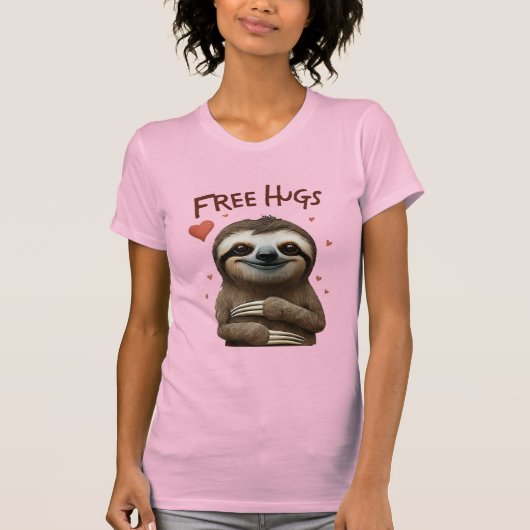 Gratis Knuffels Cute Sloth T-shirt (Voorkant)
