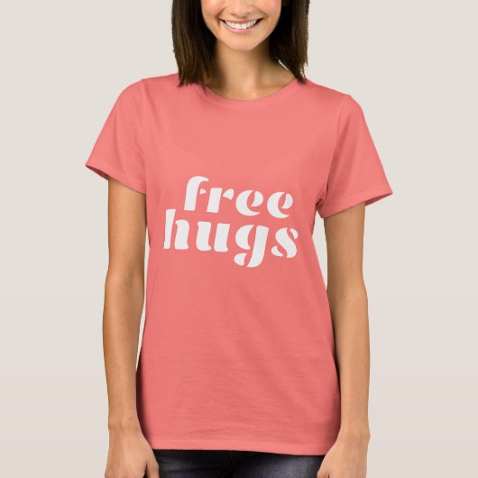 Gratis knuffels Dames Bella+Canvas T-shirt met lan (Voorkant)