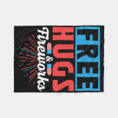 Gratis knuffels en vuurwerk 4 juli Onafhankelijkhe Fleece Deken (Voorkant (Horizontaal))