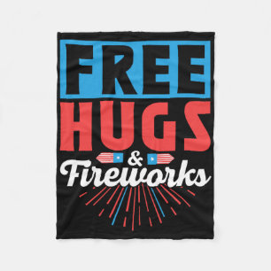 Gratis knuffels en vuurwerk 4 juli Onafhankelijkhe Fleece Deken