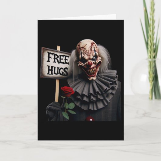 Gratis knuffels eng clown Valentijnsdag Halloween Kaart (Voorkant)