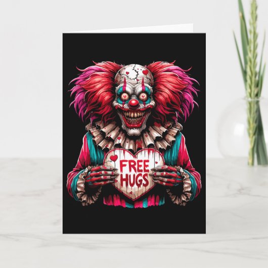 Gratis Knuffels Enge Clown Valentijn Halloween Hor Kaart (Voorkant)