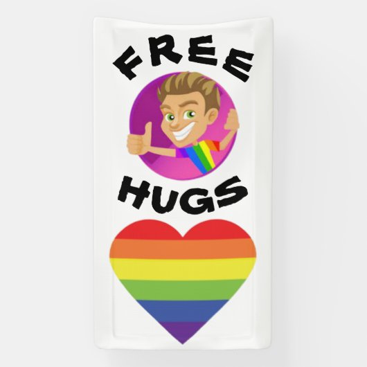 Gratis Knuffels Gay Pride  Spandoek (Verticaal)