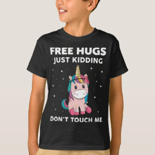 Gratis knuffels gewoon doen Raak me niet Introvert T-shirt