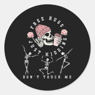 Gratis knuffels gewoon een grapje raak me niet aan ronde sticker