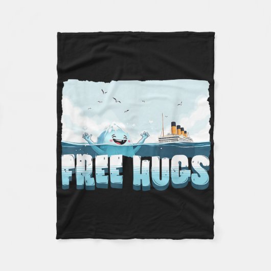 Gratis Knuffels Grappige IJsberg Cruiseschip Titan Fleece Deken (Voorkant)