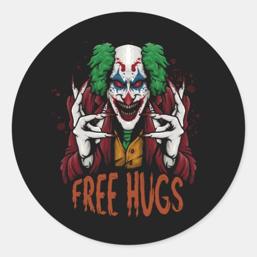 Gratis knuffels Halloween kostuum Evil Killer Scar Ronde Sticker (Voorkant)