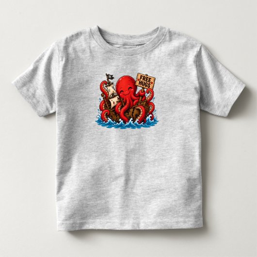 Gratis knuffels Kraken! Schattig DND zeemonster Kinder Shirts (Voorkant)