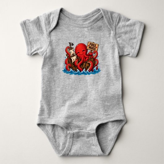 Gratis knuffels Kraken! Schattig DND zeemonster Romper (Voorkant)