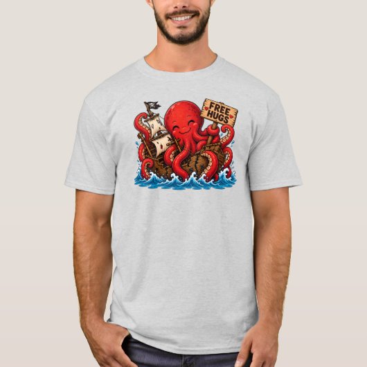 Gratis knuffels Kraken! Schattig DND zeemonster T-shirt (Voorkant)