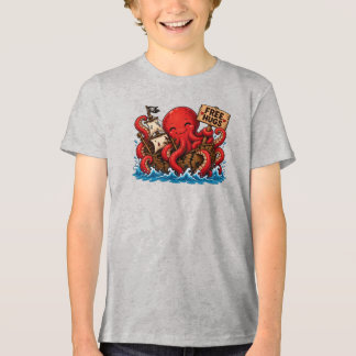 Gratis knuffels Kraken! Schattig DND zeemonster Tri-Blend Shirt