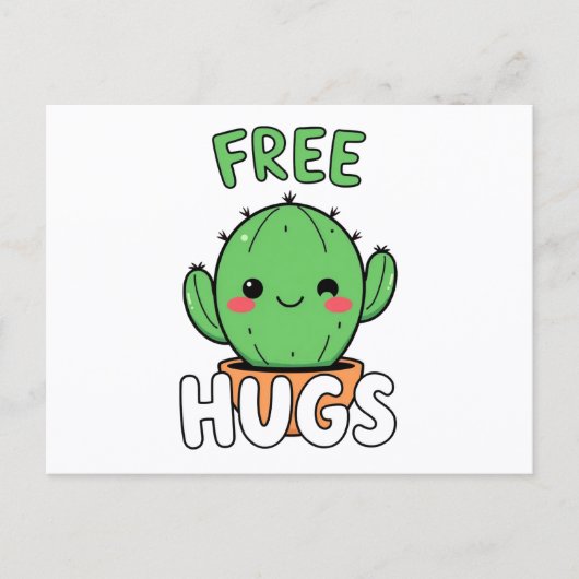 Gratis Knuffels Lachende Cactus Mooie Woestijn Ans Briefkaart (Voorkant)