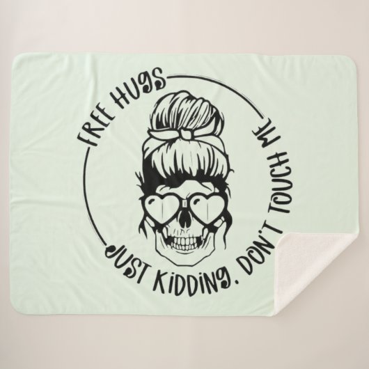 Gratis knuffels ontwerp, maar hou je afstand sherpa deken (Voorkant (horizontaal))