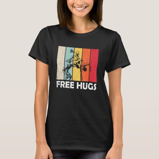 Gratis knuffels prof worstelaar grappig worstelen t-shirt (Voorkant)