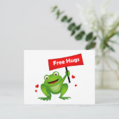 Gratis knuffels schattige kikker briefkaart (Staand voorkant)