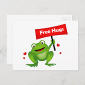 Gratis knuffels schattige kikker briefkaart (Voorkant / Achterkant)