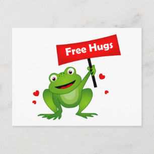 Gratis knuffels schattige kikker briefkaart