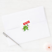Gratis knuffels schattige kikker ronde sticker (Envelop)