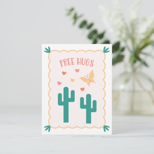 "Gratis knuffels" Valentijnsdag Kaart (Staand voorkant)