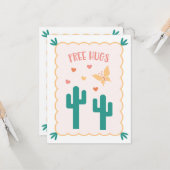 "Gratis knuffels" Valentijnsdag Kaart (Voorkant / Achterkant in situ)