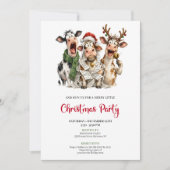 Gratis Koeien Kerstfeest Uitnodiging (Voorkant)