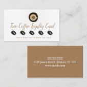 Gratis koffie beloning loyaliteit schoon visitekaartje (Voorkant / Achterkant)