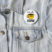 Gratis Koffie Grappige Drink Pun Ronde Button 5,7 Cm (In situ)