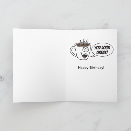 Gratis koffie verjaardag grap kaart (Binnen)