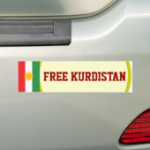 GRATIS KURDISTAN-BUMPERSTICKER BUMPERSTICKER (Op auto)