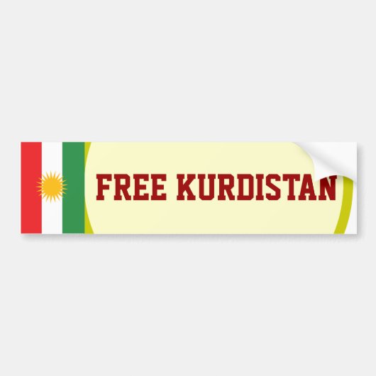 GRATIS KURDISTAN-BUMPERSTICKER BUMPERSTICKER (Voorkant)