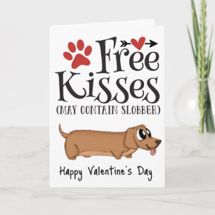 Gratis kusjes...en kwijlende Valentijn van de hond Feestdagen Kaart