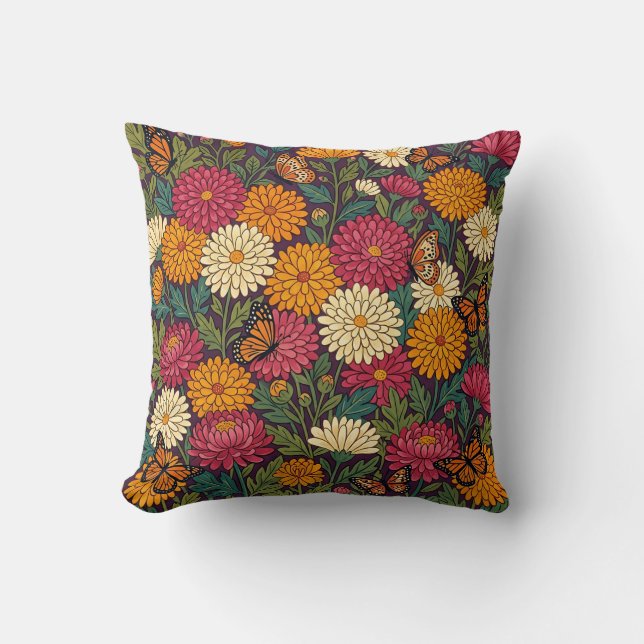 Gratis Kussen Met Wonderschone Chrysanthemum (Voorkant)