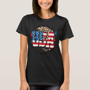 Gratis land dankzij de Amerikaanse vlag Leo T-shirt