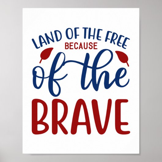 Gratis land door het Brave Red Blue Poster (Voorkant)
