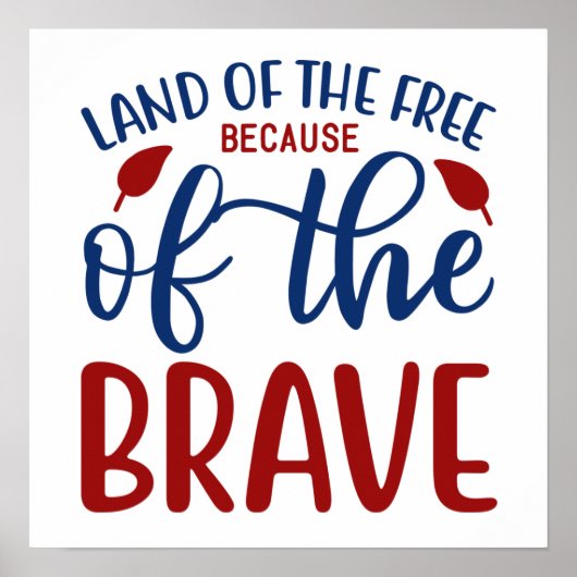 Gratis land door het Brave Red Blue Poster (Voorkant)