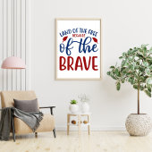 Gratis land door het Brave Red Blue Poster