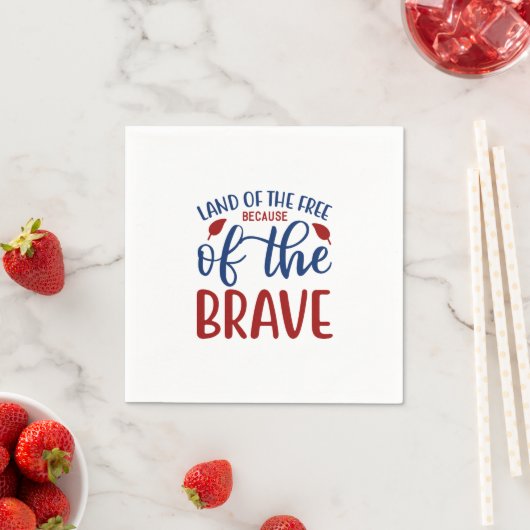Gratis land door het Brave Red Blue Servet (Insitu)