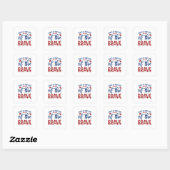 Gratis land door het Brave Red Blue Vierkante Sticker (Vel)