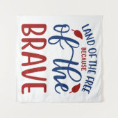 Gratis land door het Brave Red Blue Wandkleed (Voorkant (horizontaal))