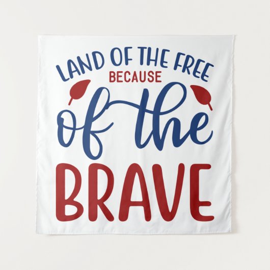 Gratis land door het Brave Red Blue Wandkleed (Voorkant)